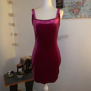 Urban Outfitters Hot Pink Velvet Dress